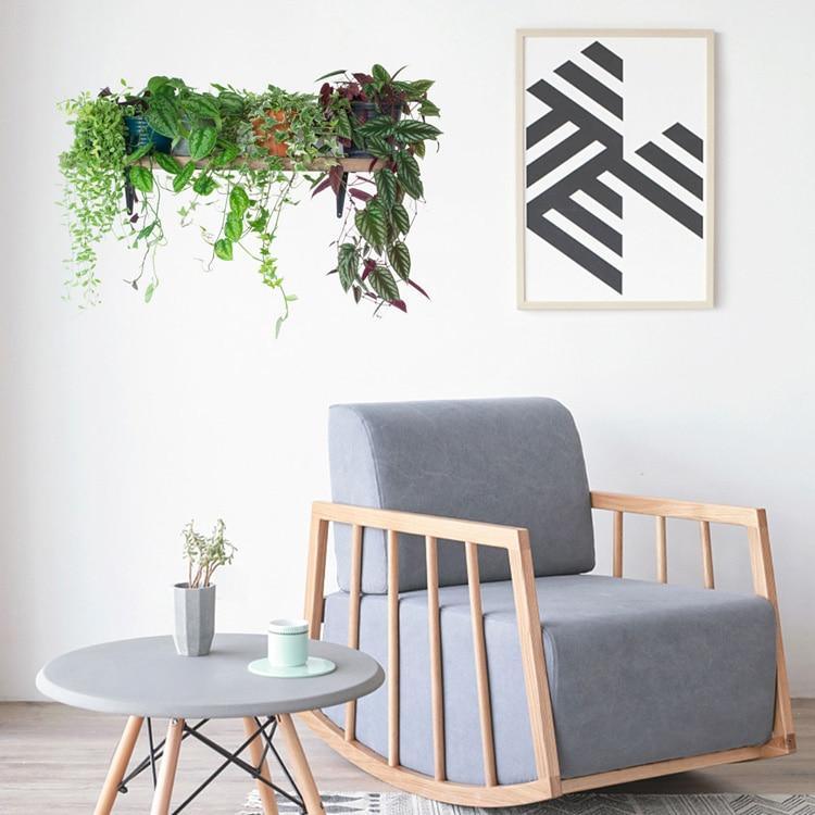 Green Plants In A Pot Wall Sticker - Fansee Australia