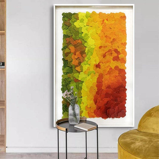 Hand-pained Mixed Medium Orange Framed Wall Art (60x90cm) - Fansee Australia