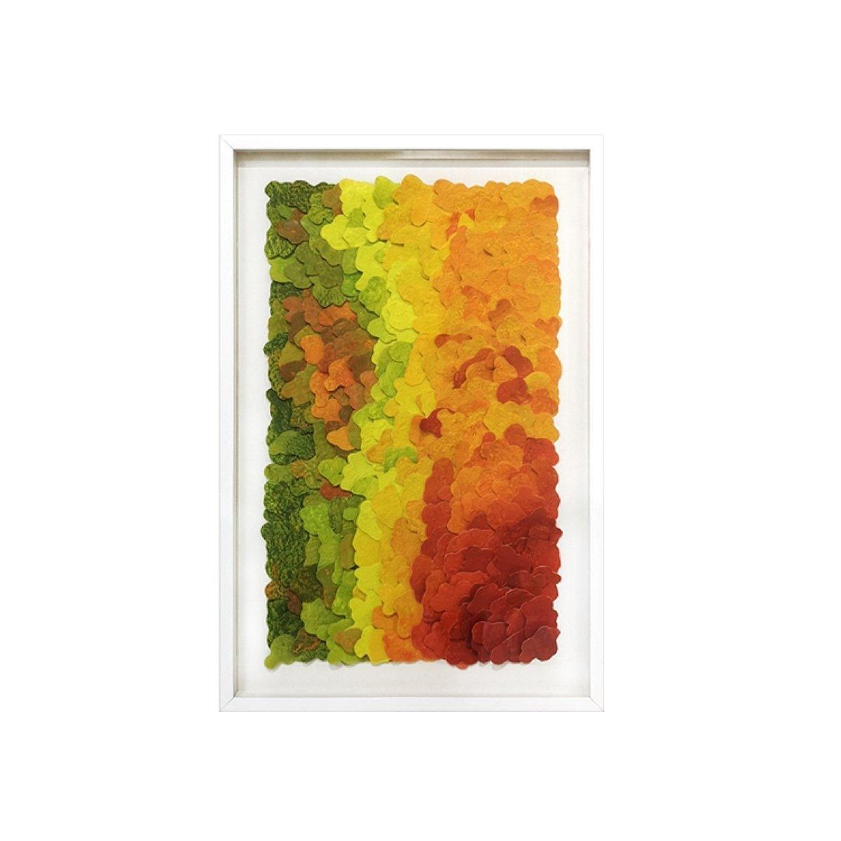 Hand-pained Mixed Medium Orange Framed Wall Art (60x90cm) - Fansee Australia