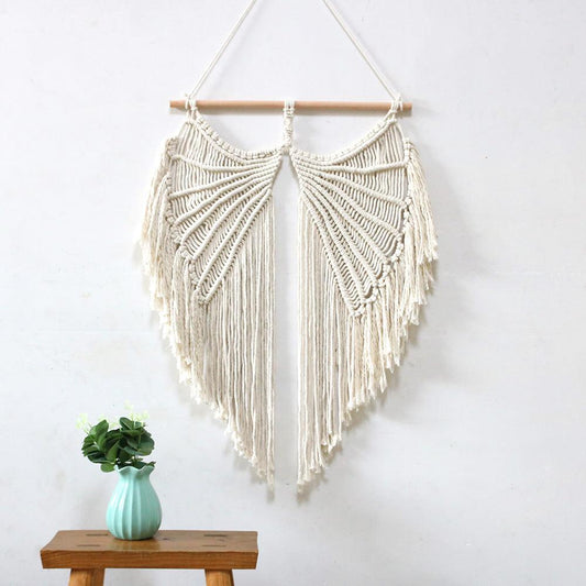 Handmade Angel Wings Macrame Wall Tapestry - artwallmelbourne