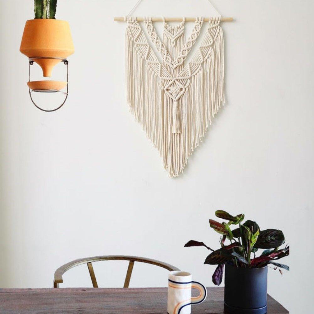 Handmade Macrame Boho Wall Hanging Art Decor with Tassel - Fansee Australia