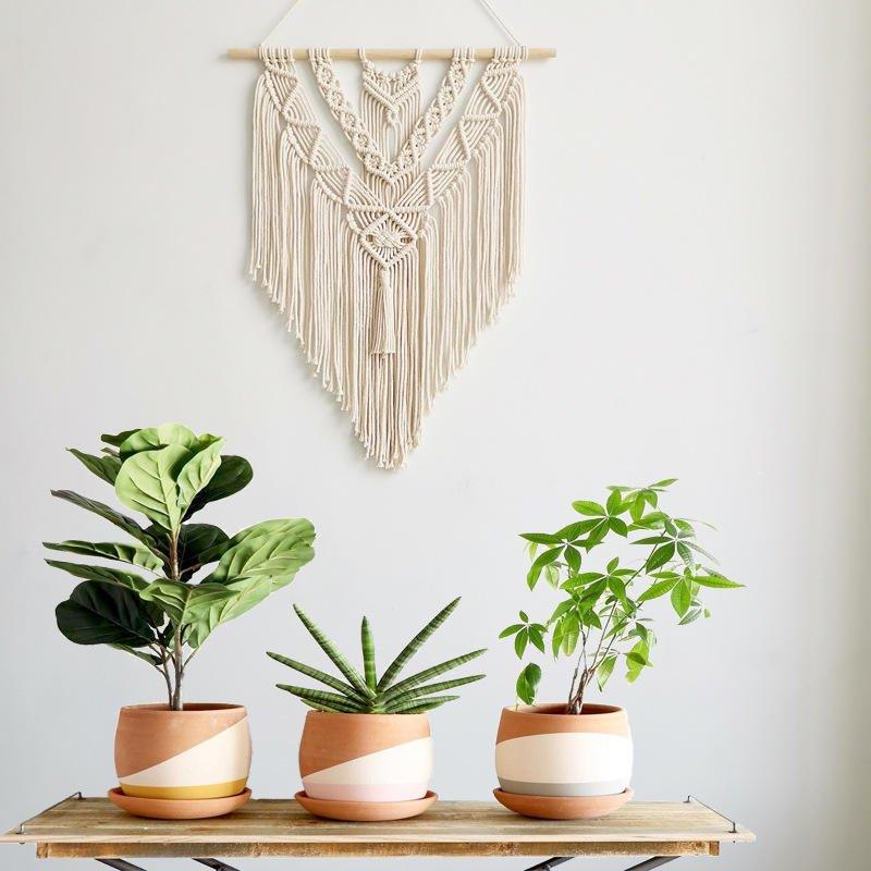 Handmade Macrame Boho Wall Hanging Art Decor with Tassel - Fansee Australia