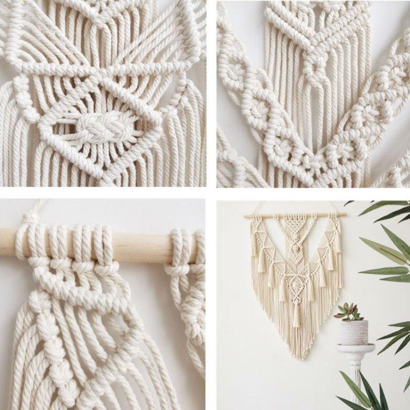 Handmade Macrame Boho Wall Hanging Art Decor with Tassel - Fansee Australia