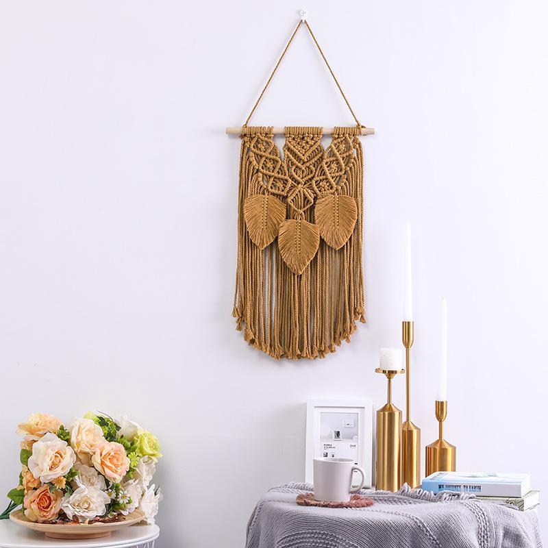 Handmade Macrame Wall Hanging with Tassels - Brown - Fansee Australia