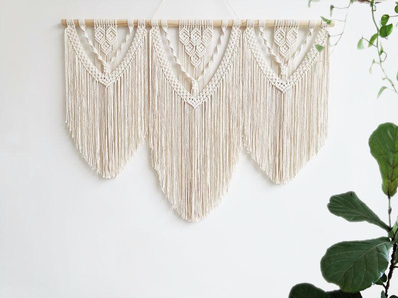 Handmade Wooden Extra Large Macrame Wall Hanging - artwallmelbourne