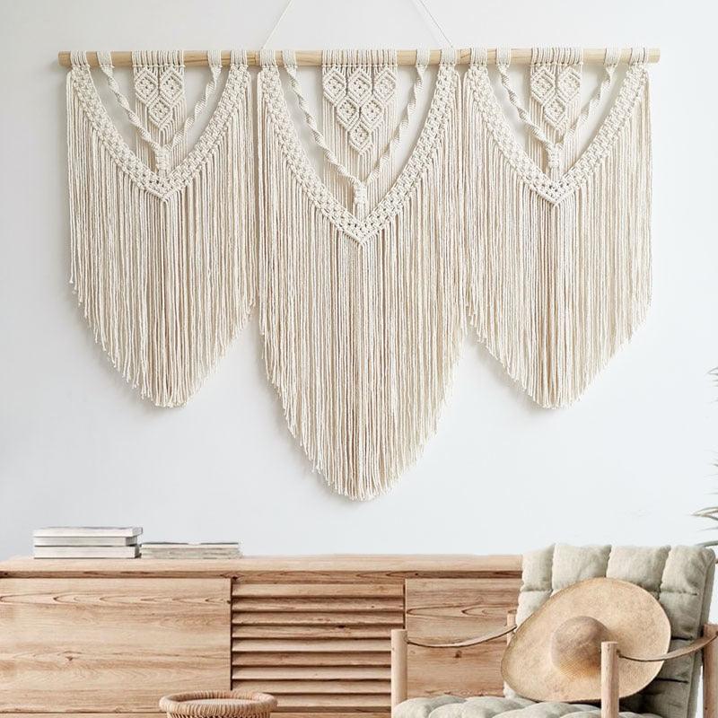 Handmade Wooden Extra Large Macrame Wall Hanging - artwallmelbourne