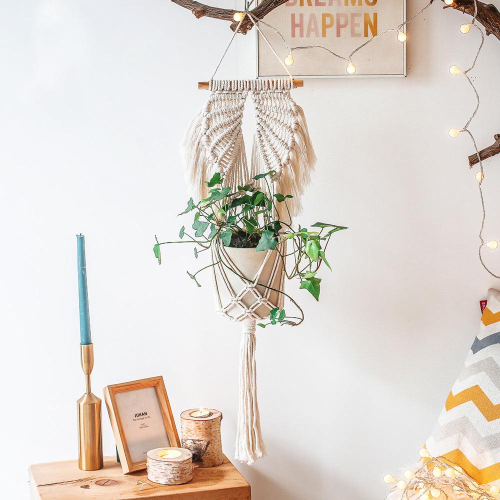 Handwoven Angel Wings Macrame Plant Hanger - artwallmelbourne