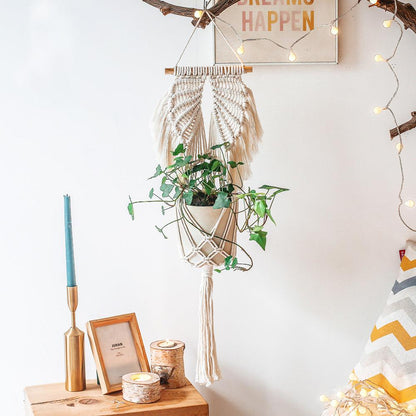 Handwoven Angel Wings Macrame Plant Hanger - artwallmelbourne