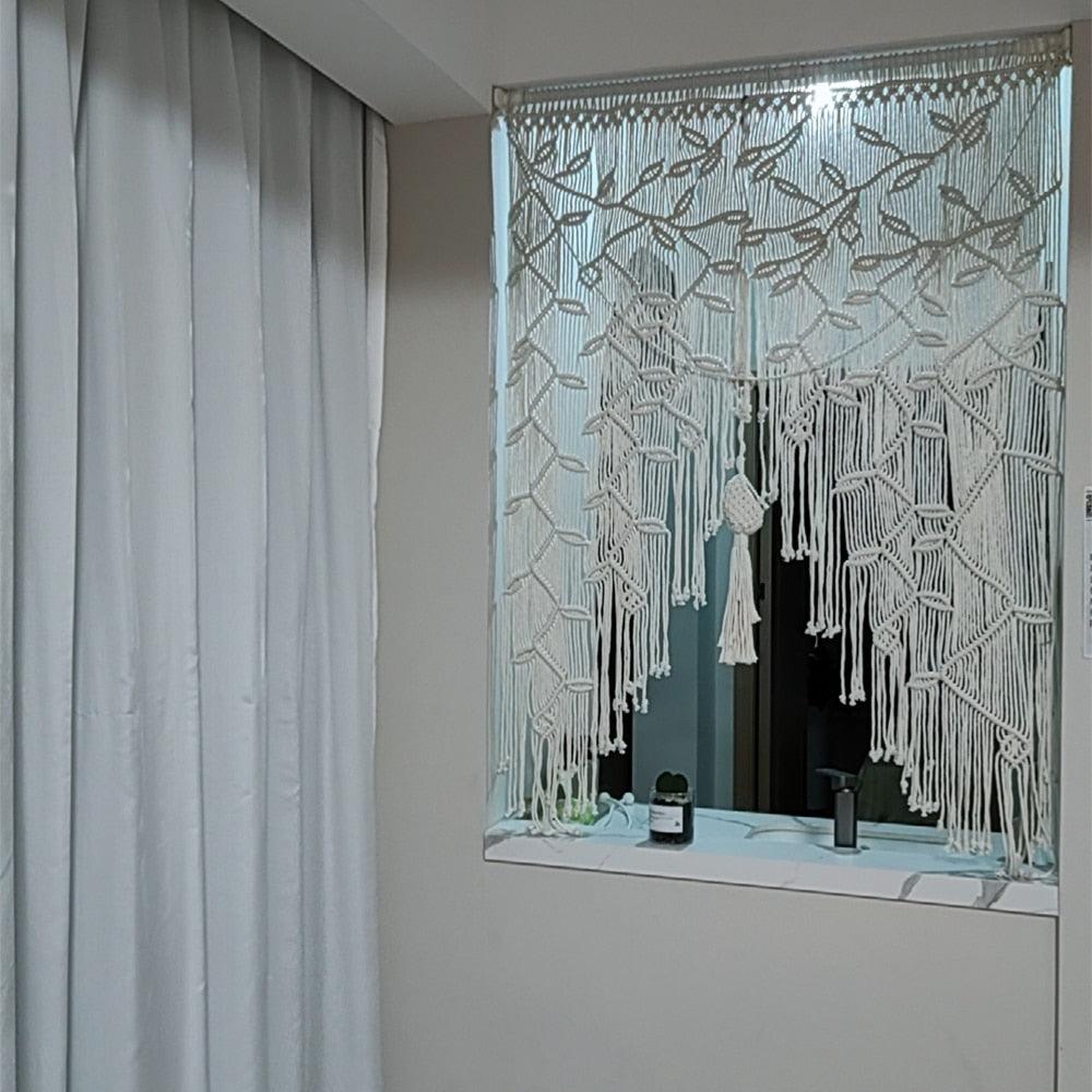 Handwoven Macrame Leaf Curtain Home Décor - artwallmelbourne