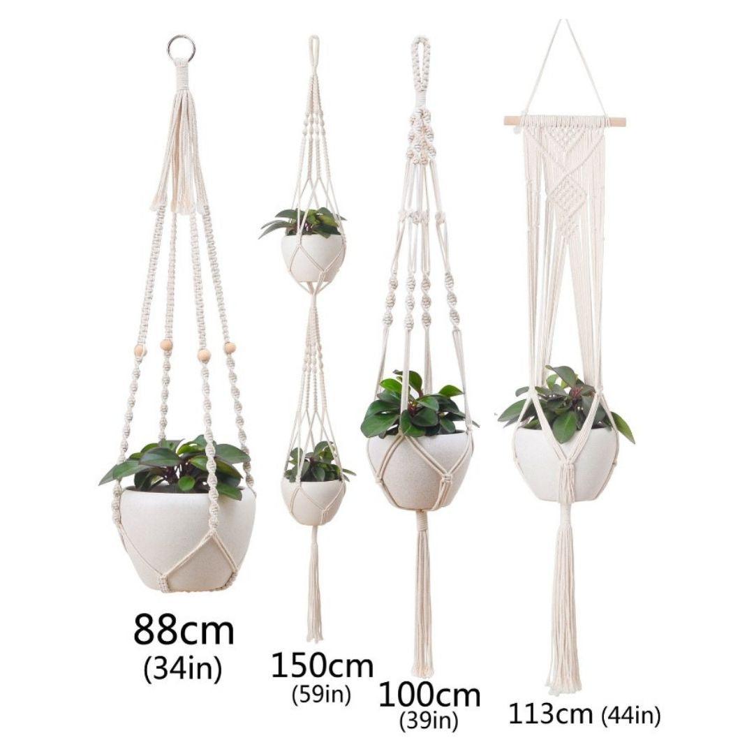 Handwoven Macrame Planters - 4 Pcs Set - artwallmelbourne