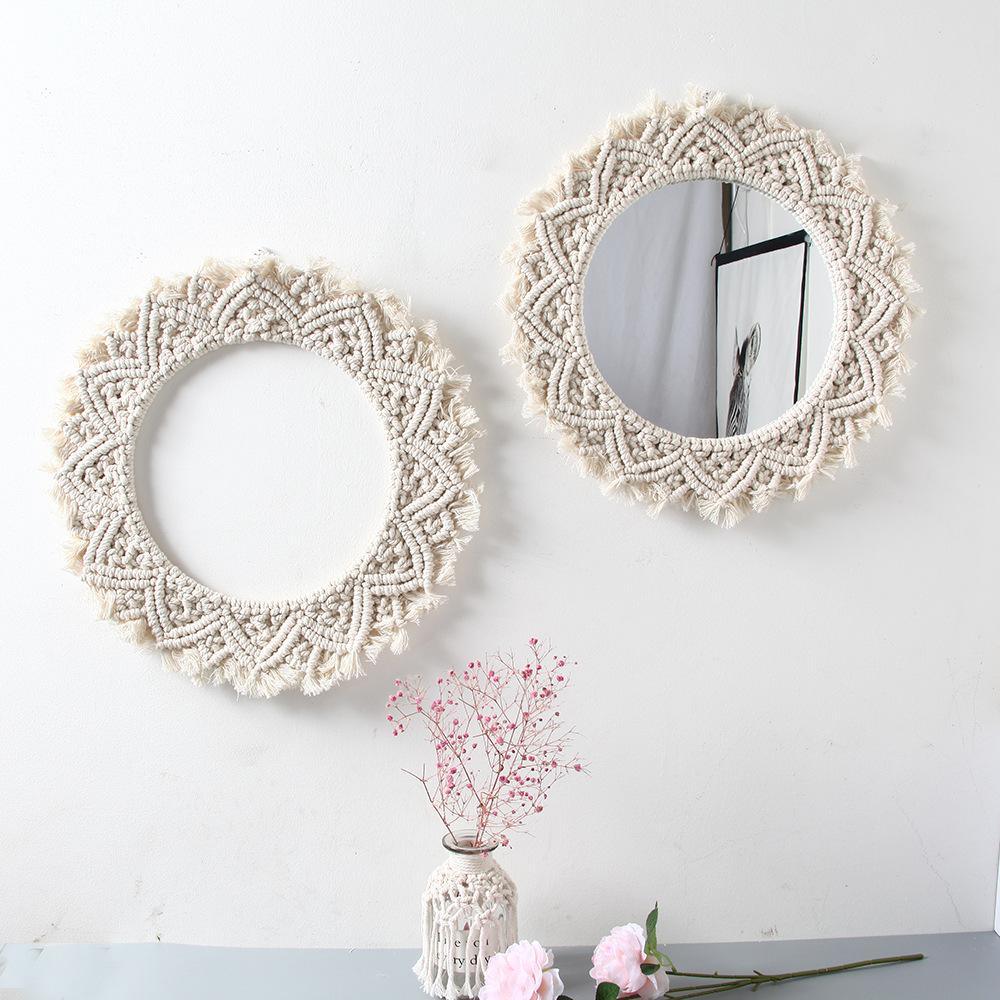 Hand-Woven Macrame Round Mirror - Fansee Australia