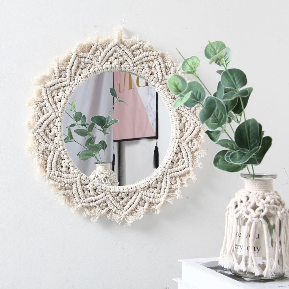 Hand-Woven Macrame Round Mirror - Fansee Australia