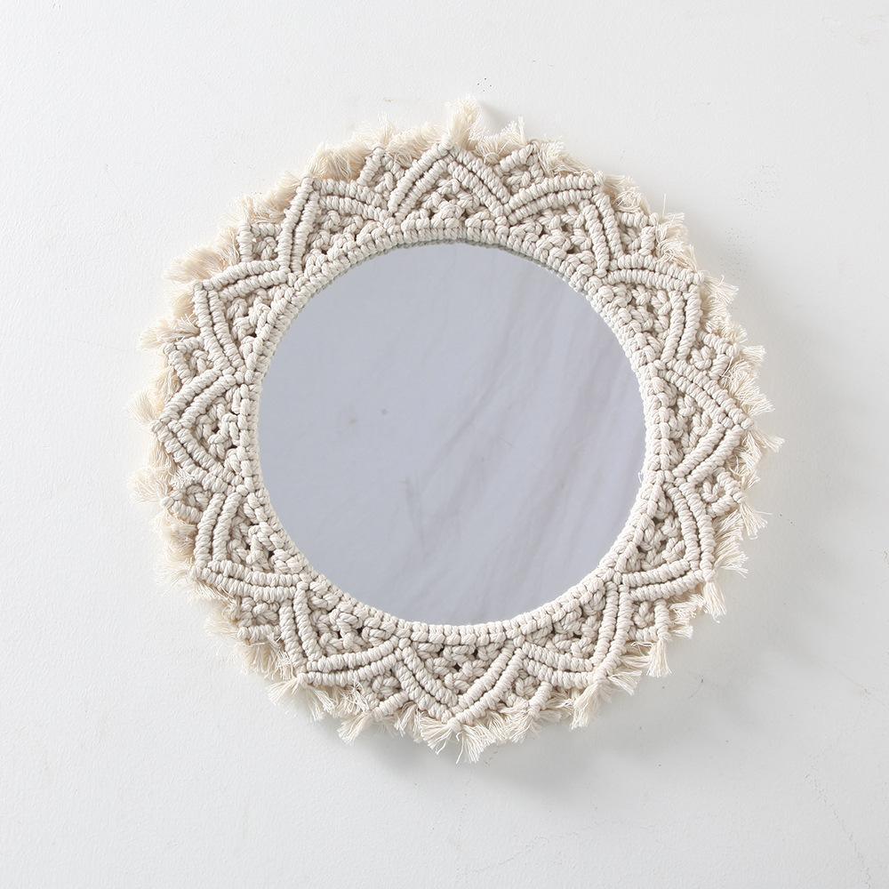 Hand-Woven Macrame Round Mirror - Fansee Australia