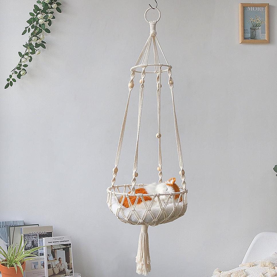 Handwoven Macrame Swing Pet Hammock - artwallmelbourne