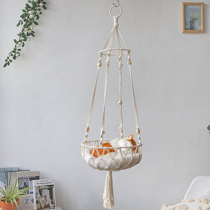 Handwoven Macrame Swing Pet Hammock - artwallmelbourne