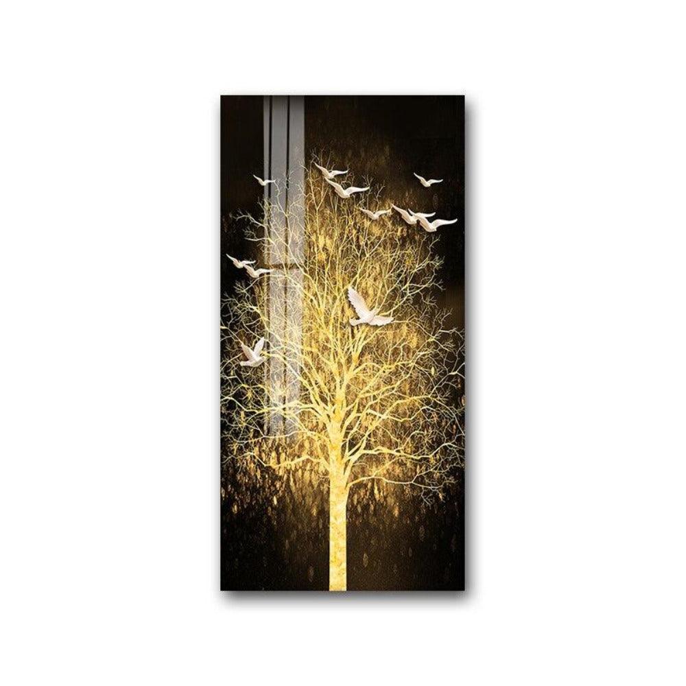 Golden Tree Wall Art Prints On Canvas - Fansee Australia