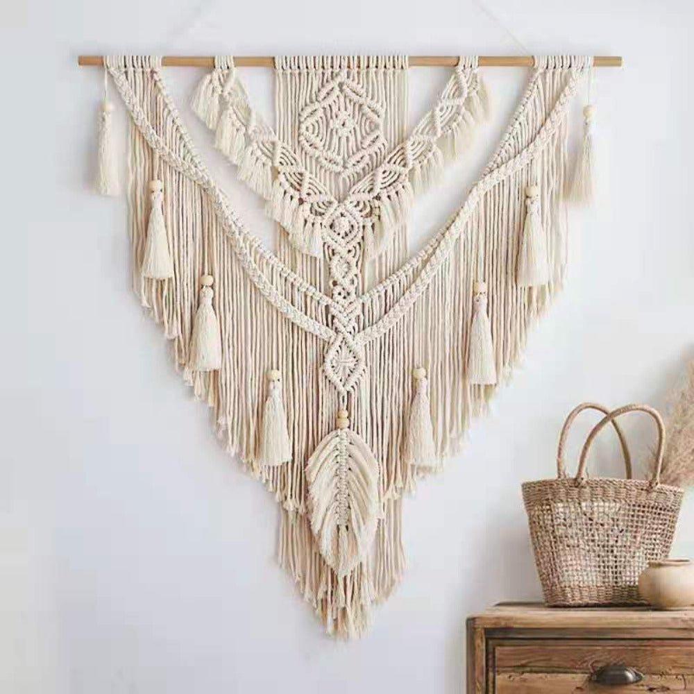 Large Lovingly Handmade Boho Chic Macrame Tassel Wall Hanging - Fansee Australia