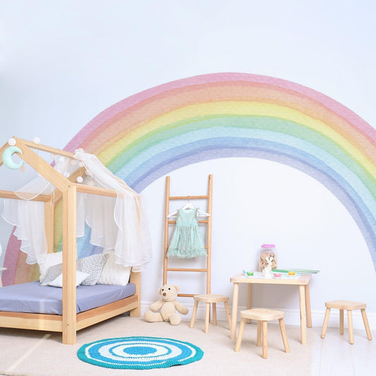 Large Fabric Multicoloured Rainbow Mural Wall Stickers - Fansee Australia