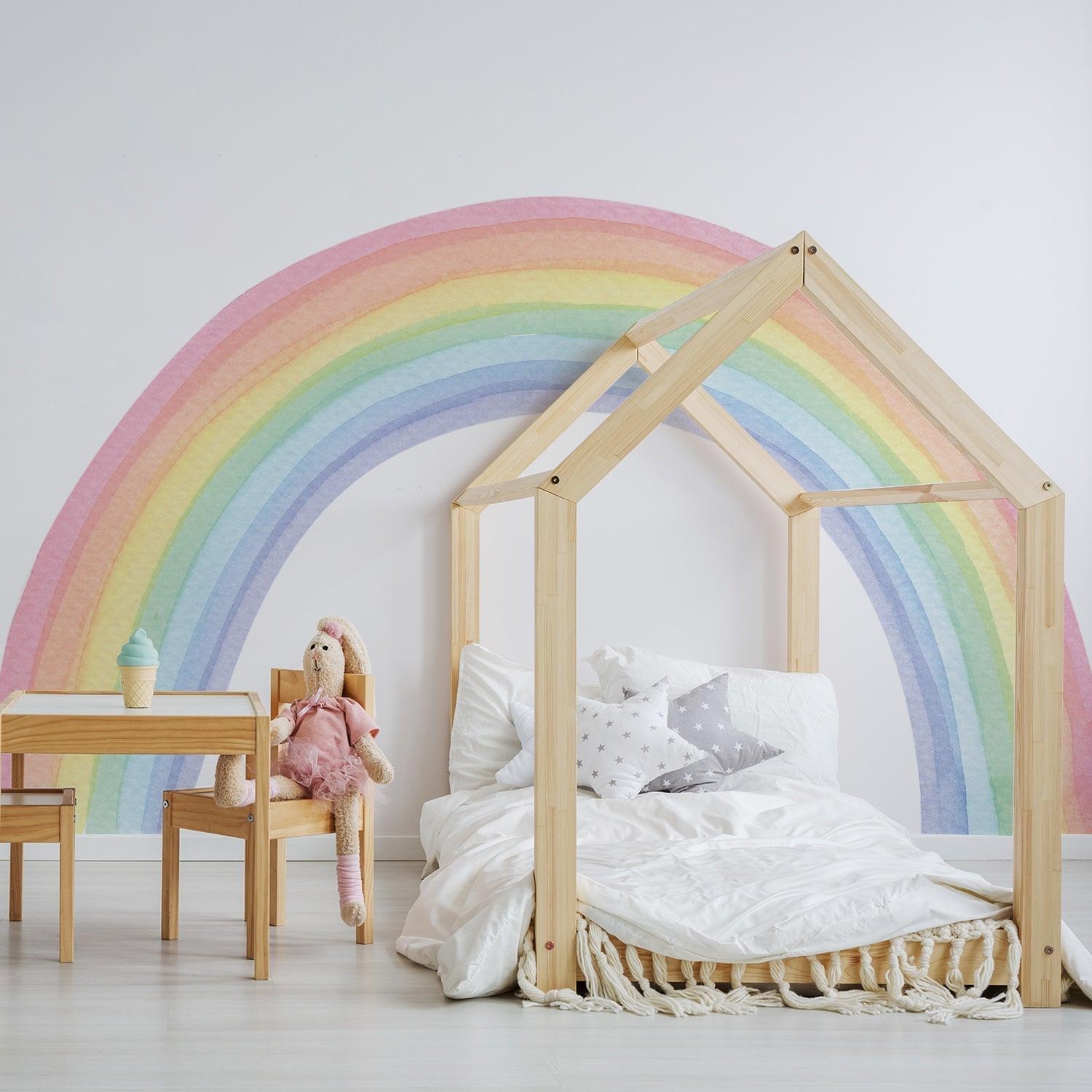 Large Fabric Multicoloured Rainbow Mural Wall Stickers - Fansee Australia