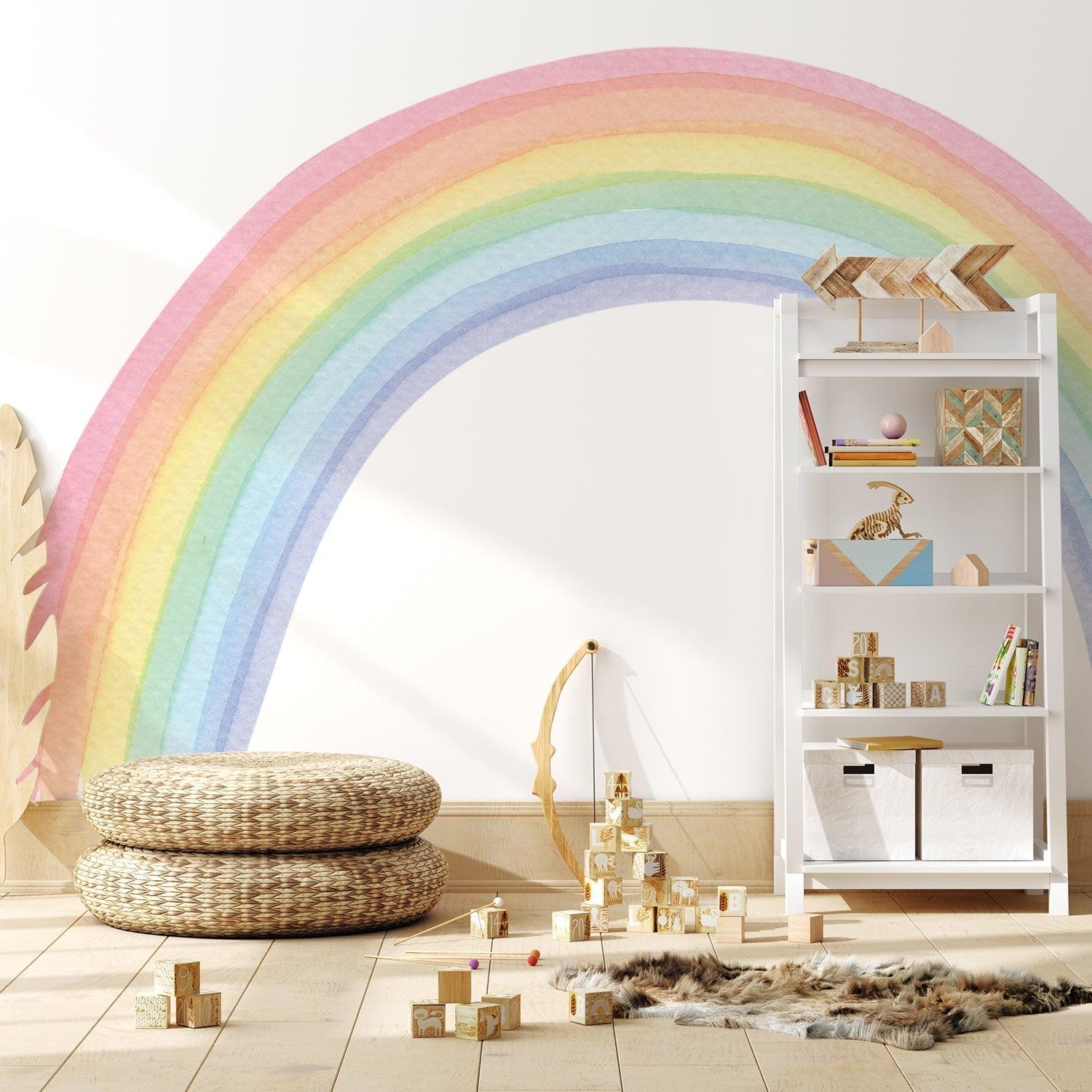 Large Fabric Multicoloured Rainbow Mural Wall Stickers - Fansee Australia