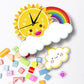 Magical Sun Rainbow Kid's Room Wall Clock - artwallmelbourne