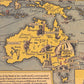 World Wonders Map Kraft Paper Wall Art Poster (68.5X51.5cm) - Fansee Australia