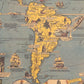 World Wonders Map Kraft Paper Wall Art Poster (68.5X51.5cm) - Fansee Australia