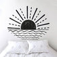 Minimalist Sun And Waves Wall Sticker - artwallmelbourne