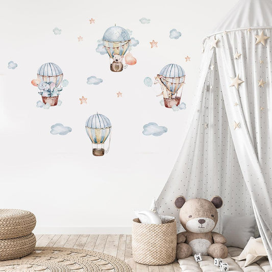 On Hot Air Balloons Wall Stickers - artwallmelbourne