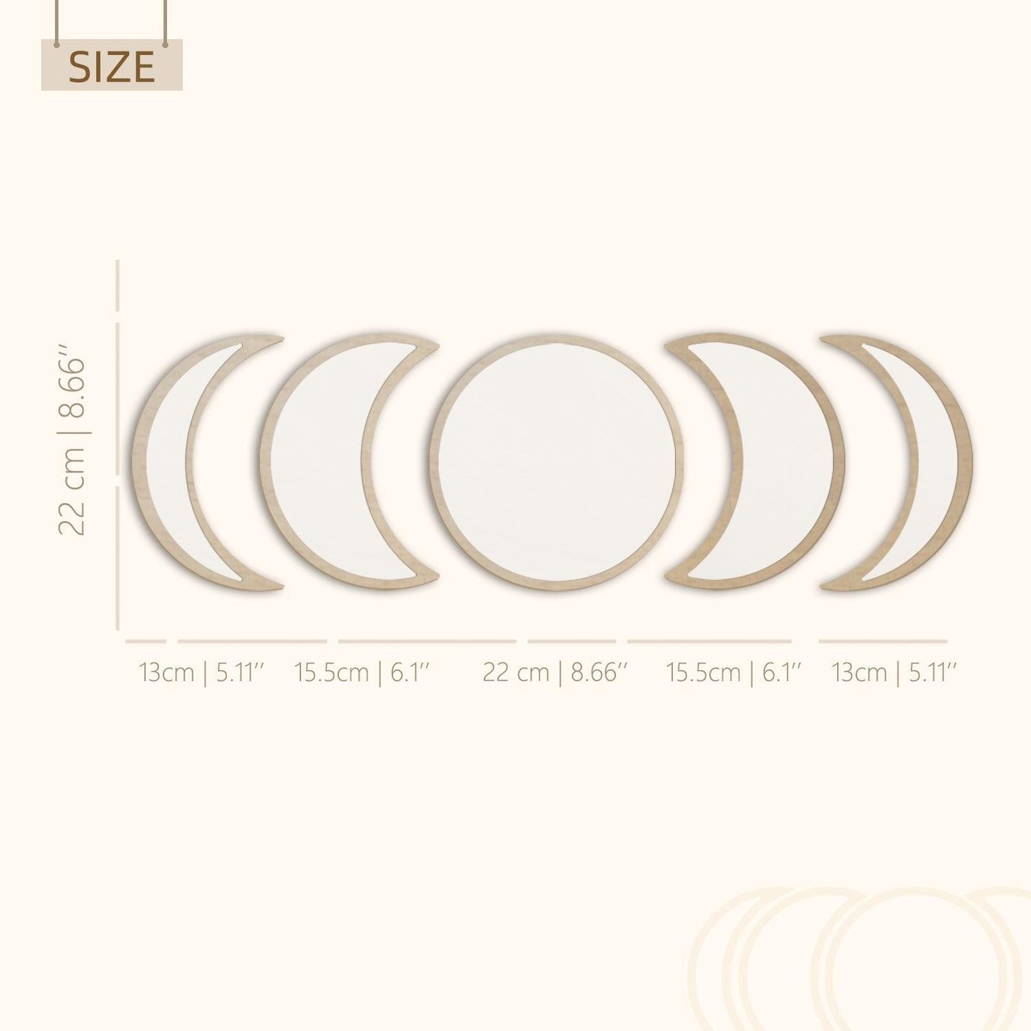 Phase Of The Moon Mirror Set Wall Decor Wall Art - Fansee Australia