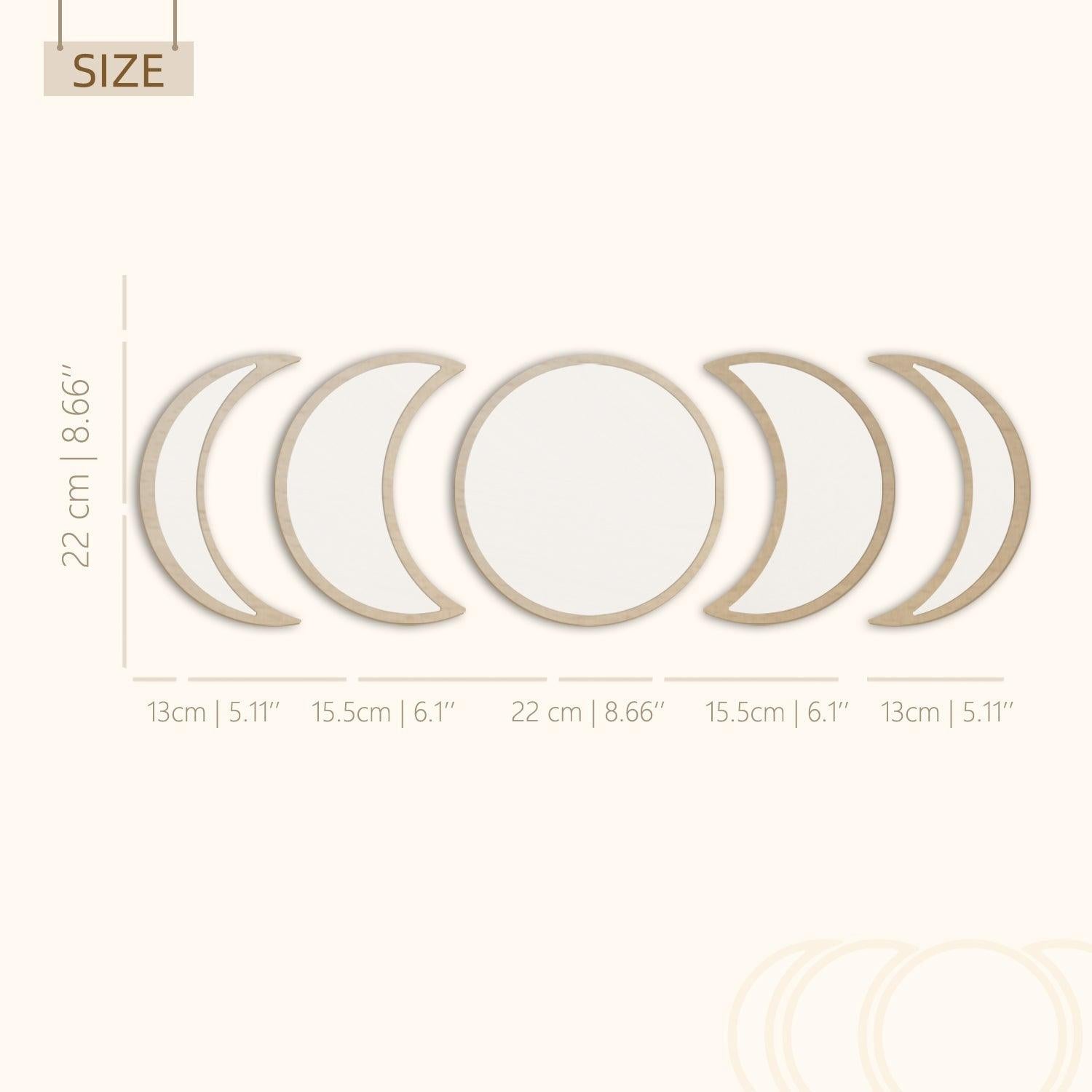 Phase Of The Moon Mirror Set Wall Decor Wall Art - Fansee Australia
