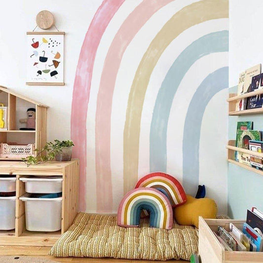 Extra Large Half Pink Rainbow Fabric Wall Stickers - Fansee Australia