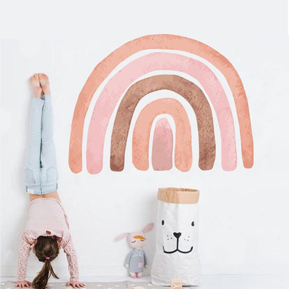 Pink Watercolour Rainbow And Dots Wall Stickers - artwallmelbourne
