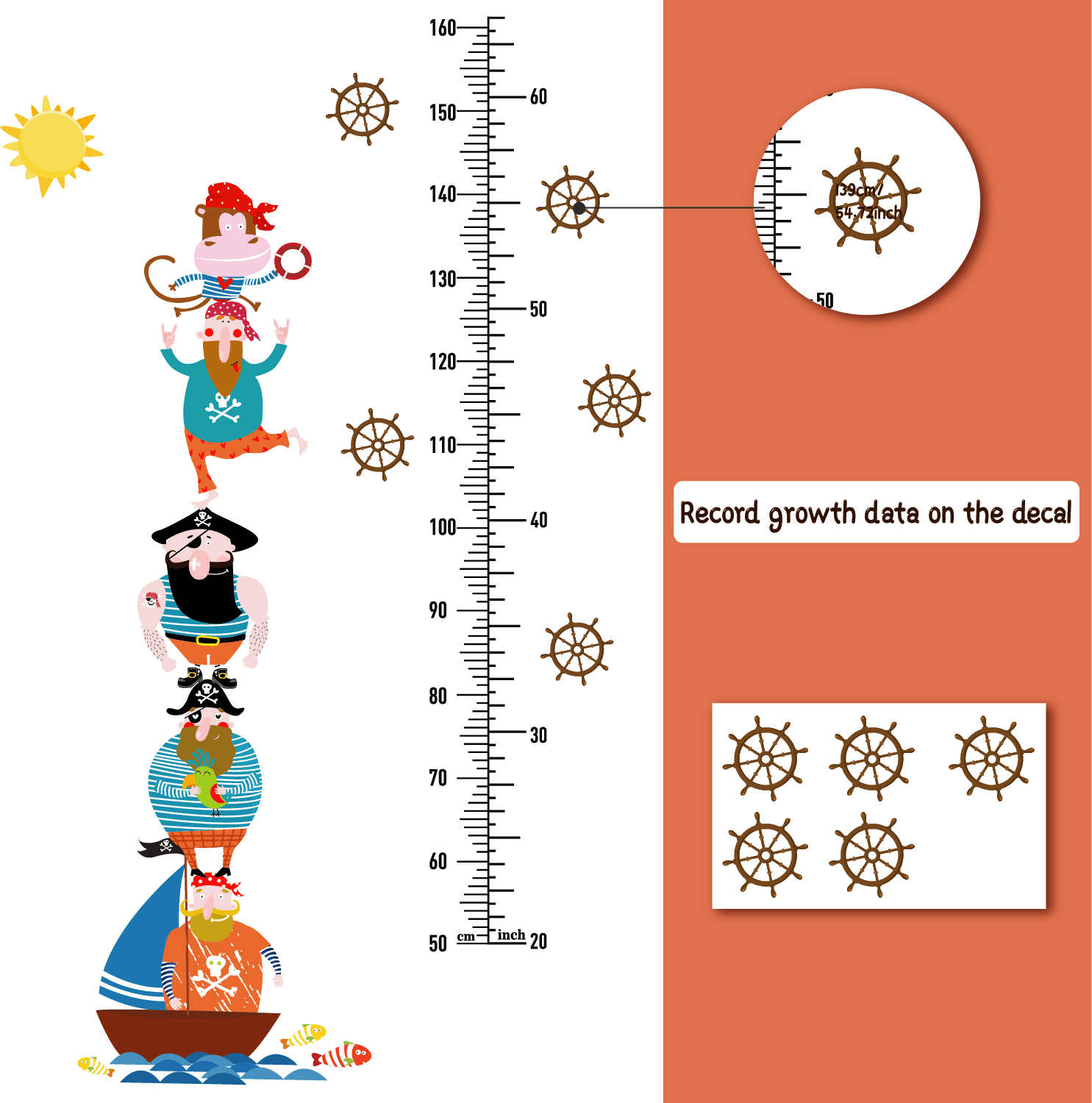 Pirates Growth Chart Wall Stickers - Fansee Australia