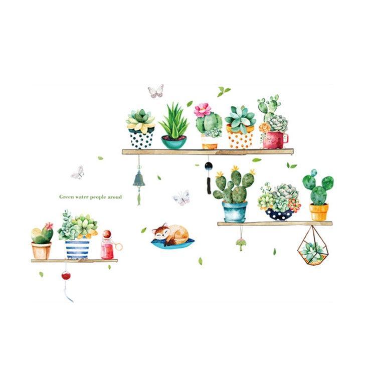 Spectacular Potted Cactus Wall Sticker - Fansee Australia