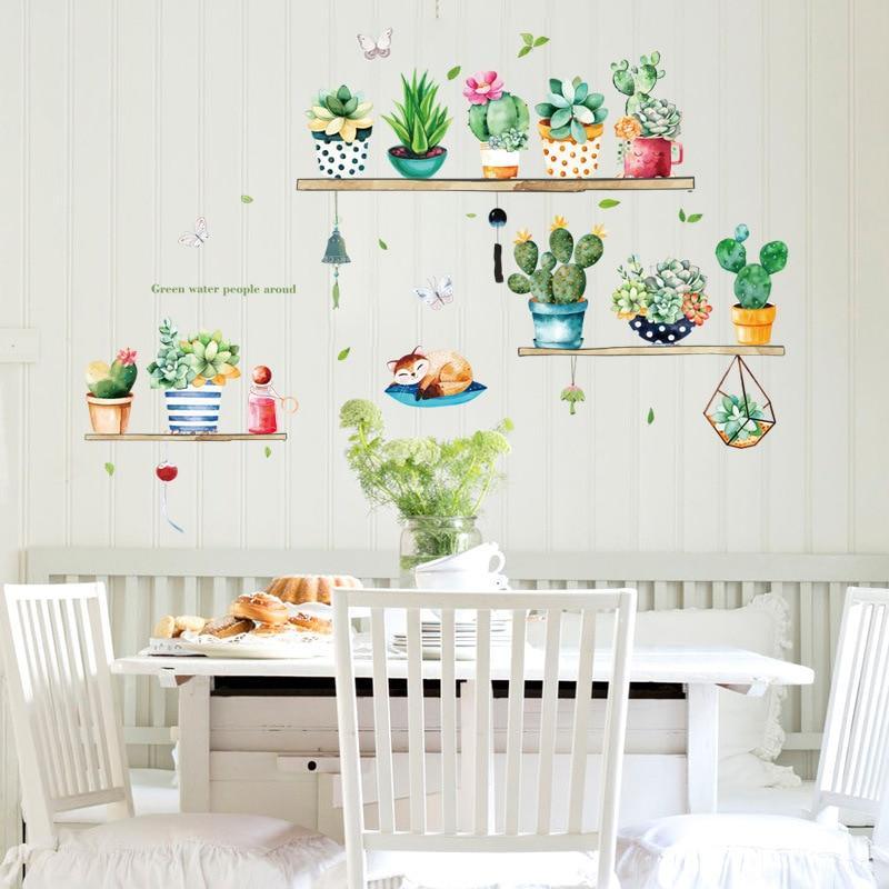 Spectacular Potted Cactus Wall Sticker - Fansee Australia