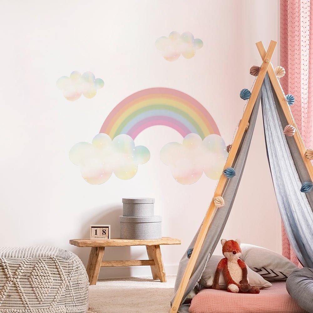 Rainbow Cloud Peel and Stick Art Wall Sticker - Fansee Australia