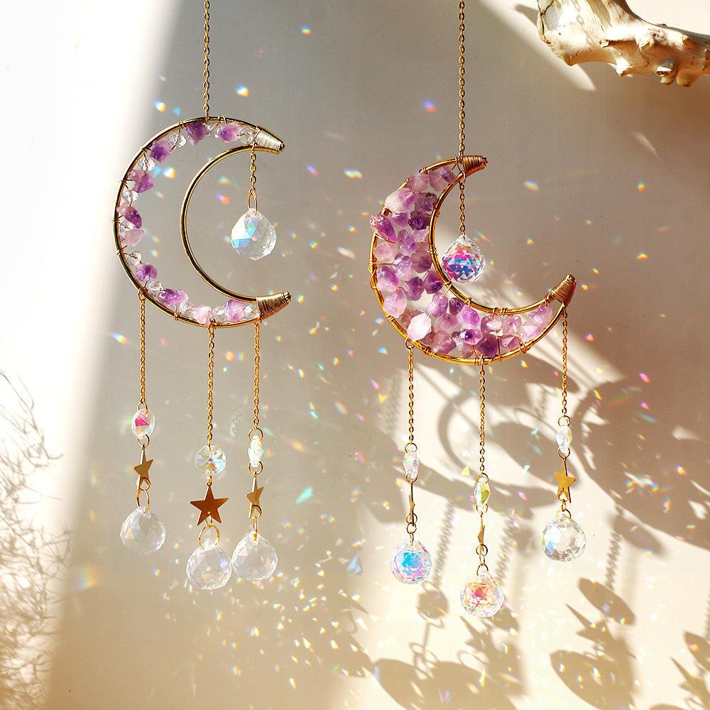 Sun Catcher With Raw Crystal Art Wall Hanging - artwallmelbourne