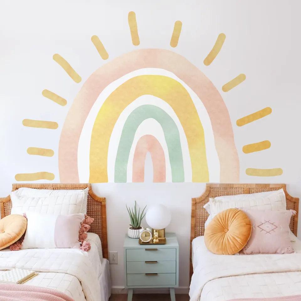 Relaxing Boho Sun Fabric Large Wall Decals - artwallmelbourne