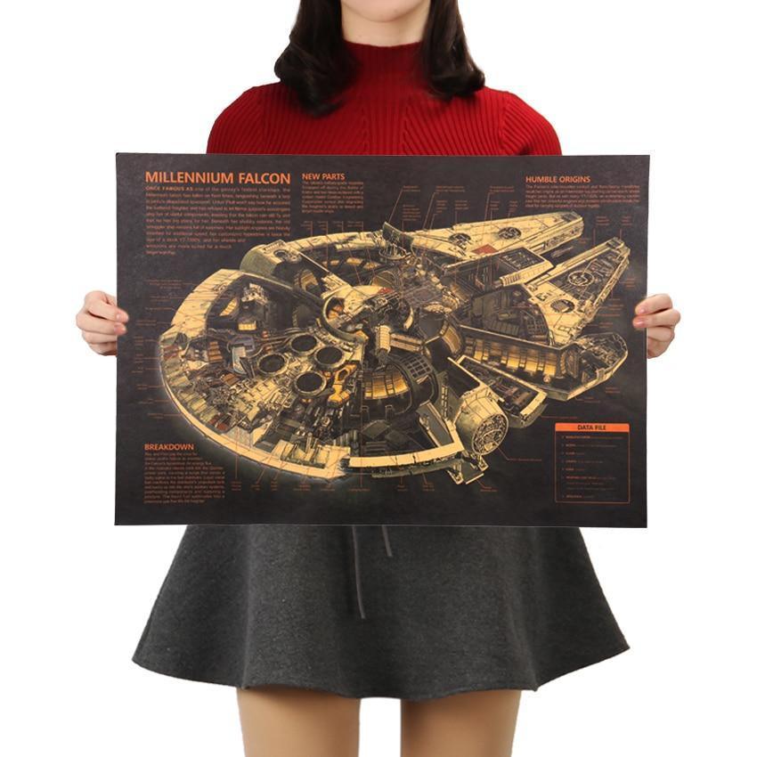 Space Ship Kraft Paper Poster Print (50.5X35cm) - Fansee Australia