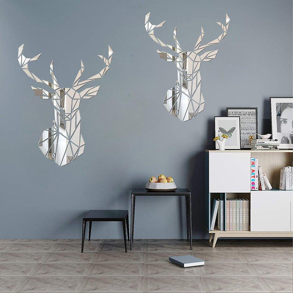 Deer Head Mirror Wall Decor Wall Stickers - Fansee Australia