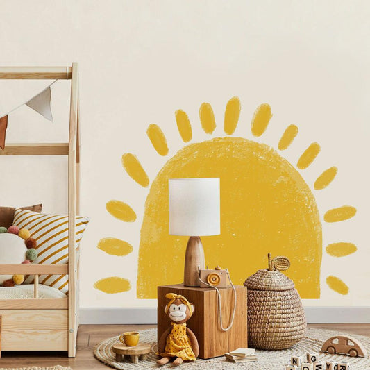 Spectacular Half Sun Peel And Stick Wall Sticker - artwallmelbourne