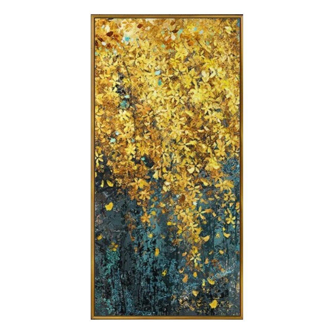 Spring Golden Flowers Framed Wall Art (60x120cm) - Fansee Australia
