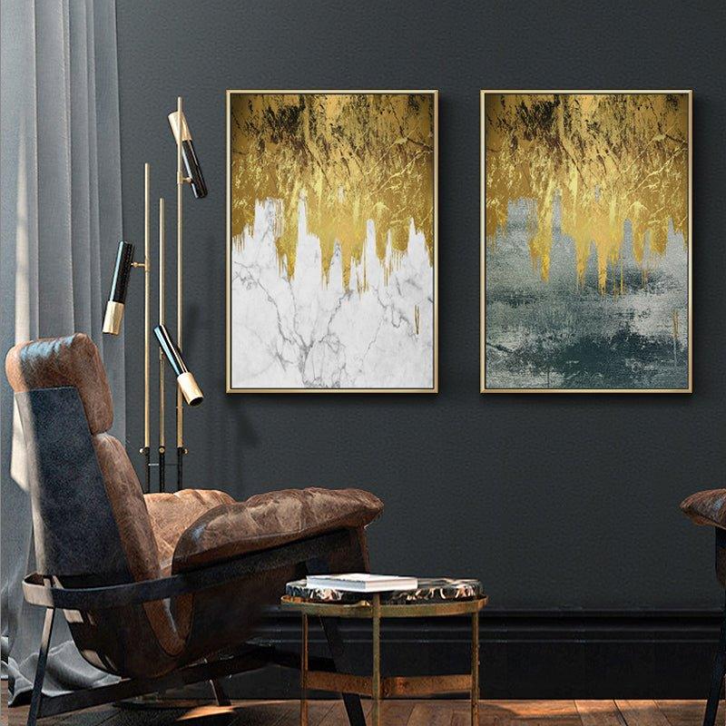 Gorgeous Golden Abstract Canvas Prints - Fansee Australia