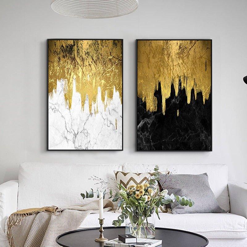 Gorgeous Golden Abstract Canvas Prints - Fansee Australia