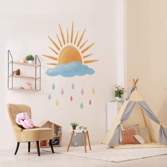 Sunrise On Rainy Cloudy Day Wall Sticker - artwallmelbourne