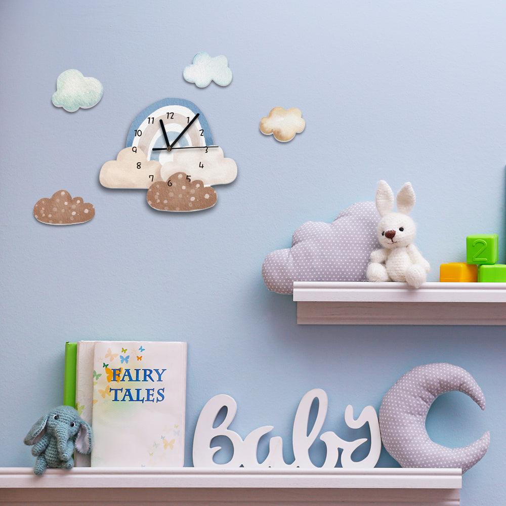 The Clouds Rainbow Kids Room Wall Clock - artwallmelbourne