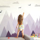 Violet Triangle Mountains Peel and Stick Fabric Wall Stickers - Fansee Australia
