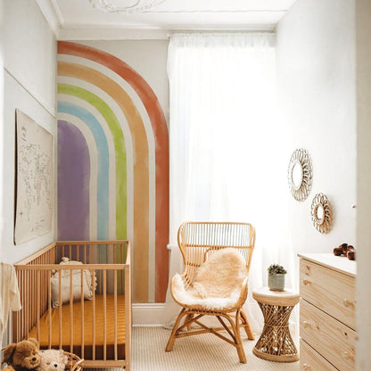 Waterproof Pre-peeled Watercolor Half Rainbow Wall Sticker Mural - Fansee Australia