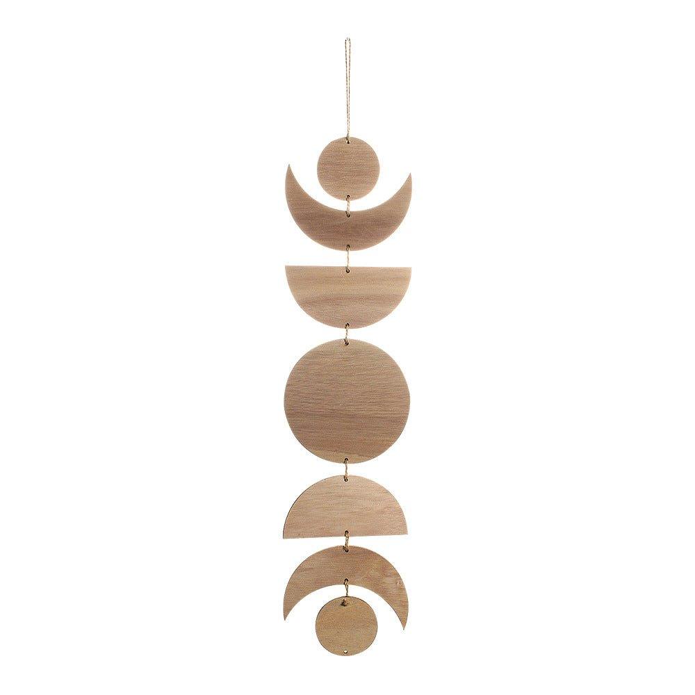 Bohemian Wooden Moon Phase Garland Wall Hanging Wall Art - Fansee Australia